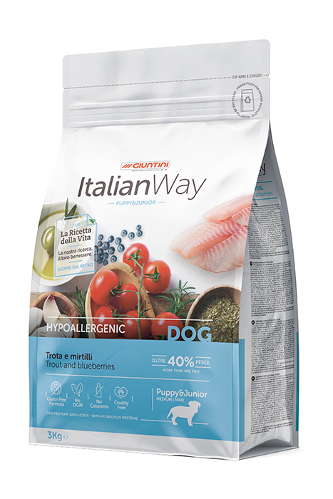 ItalianWay Dog Puppy/Junior medmax Hypo Trota mirtilli (3x3 Kg)